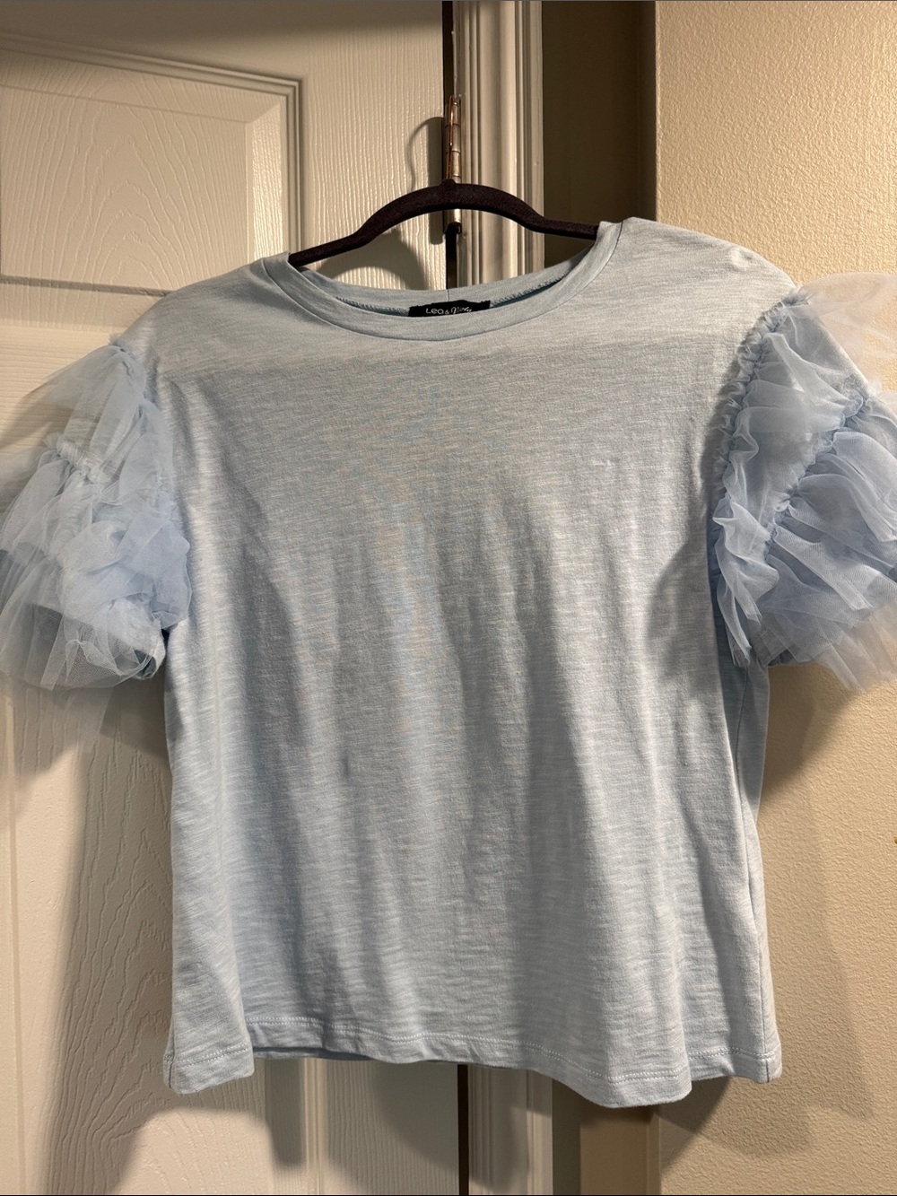AnthropologieLea & Viola Pale Blue Tee with Crew Neck